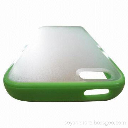 Double Injection PC Case for iPhone 5C, Transparent PC with TPU Bumper